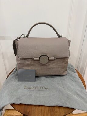 Louise et Cie Taupe Top-Handle Satchel with Silver Hardware